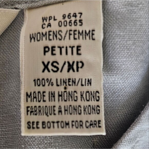 Eddie Bauer 100% Linen Button Front Maxi Dress Sz XSP Vintage Cottagecore Sage - Picture 8 of 16